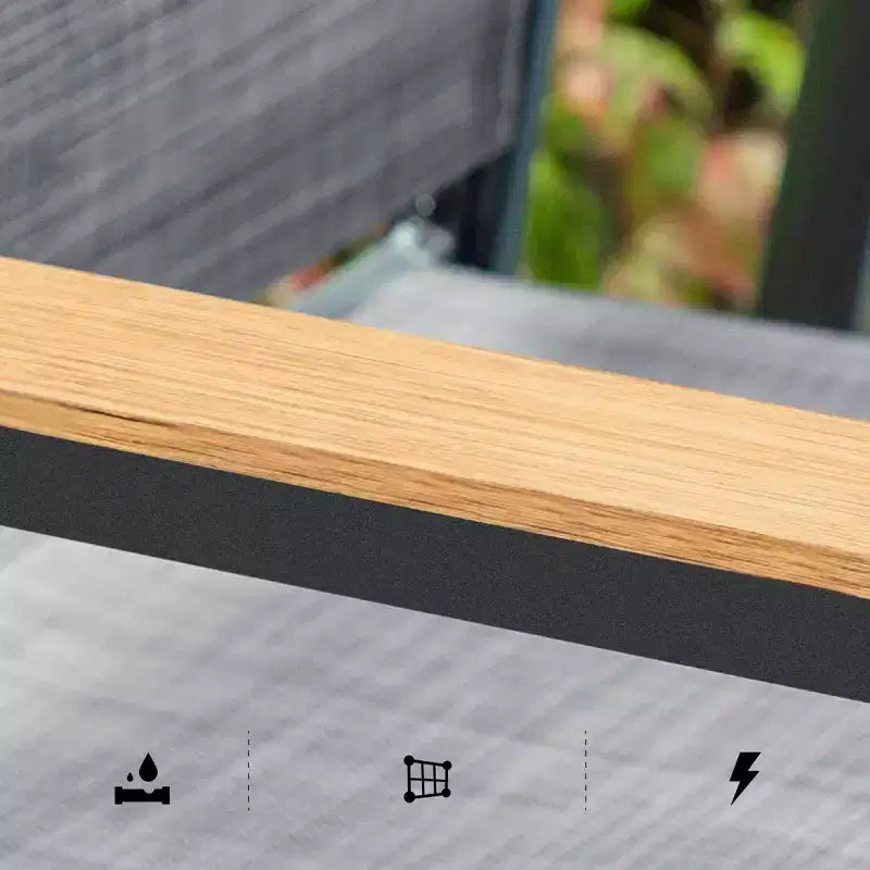 Set da pranzo per esterni da 7 pezzi con tavolo con piano a doghe in metallo con foro per ombrellone da 1,57" e sedie in alluminio - Captiva Designs: Set da patio resistente alle intemperie