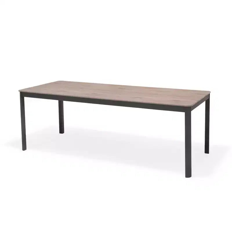 Set da pranzo rettangolare da esterno Amazonia Axe 7 pz in alluminio nero