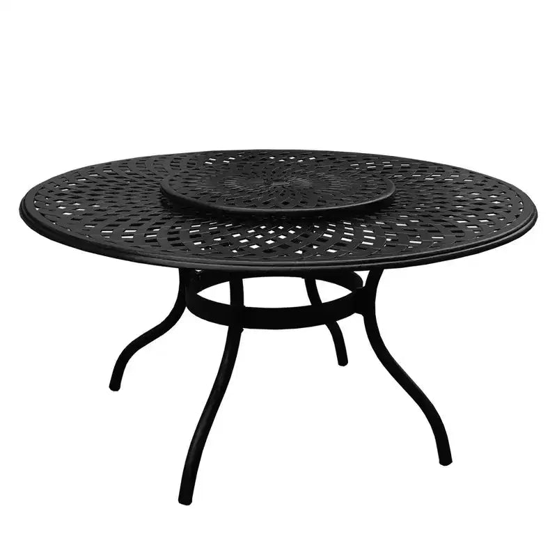 Set da pranzo da esterni 7 pezzi: tavolo in alluminio resistente ai raggi UV e sedie a scacchiera - Oakland Living