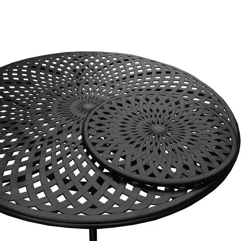 Set da pranzo da esterni 7 pezzi: tavolo in alluminio resistente ai raggi UV e sedie a scacchiera - Oakland Living