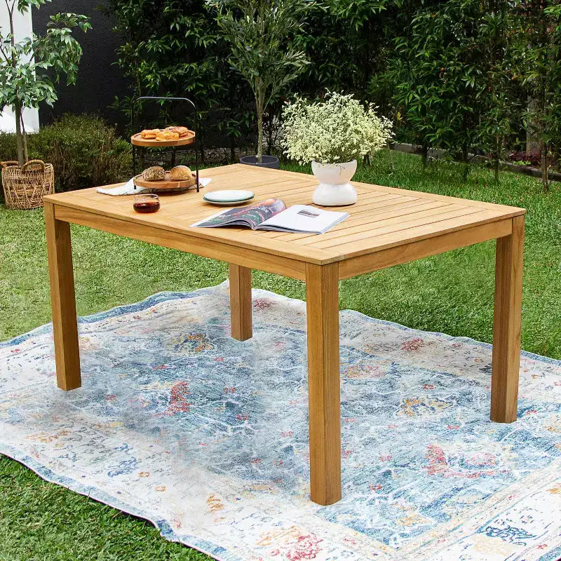 Set da pranzo da esterno Eola Teak Wood 4 pezzi Sonoma Lane Marrone - Resistente alle intemperie