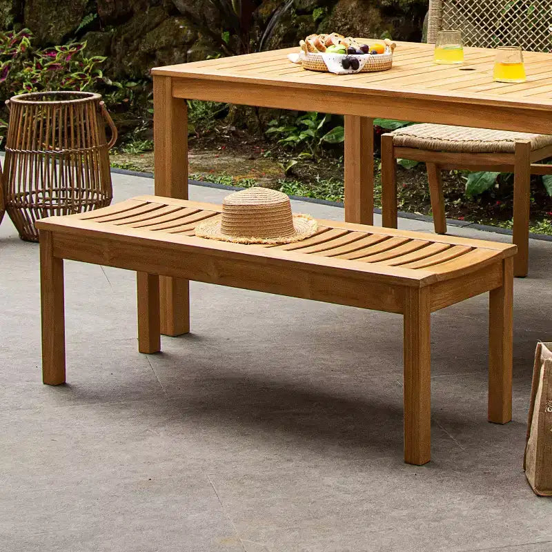 Set da pranzo da esterno Eola Teak Wood 4 pezzi Sonoma Lane Marrone - Resistente alle intemperie