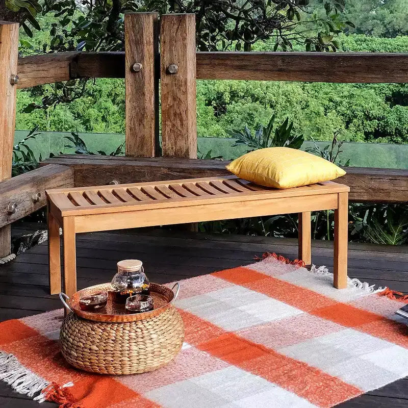 Set da pranzo da esterno Eola Teak Wood 4 pezzi Sonoma Lane Marrone - Resistente alle intemperie