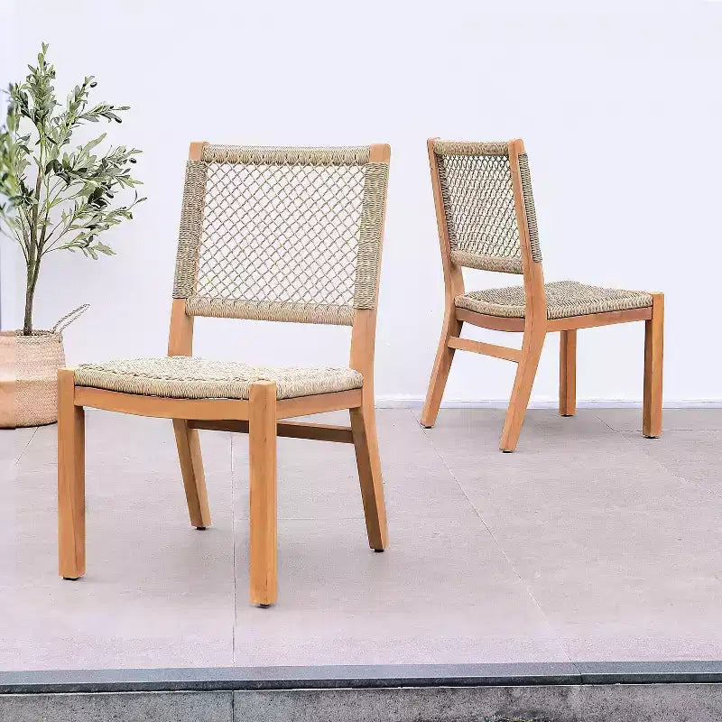 Set da pranzo da esterno Eola Teak Wood 4 pezzi Sonoma Lane Marrone - Resistente alle intemperie