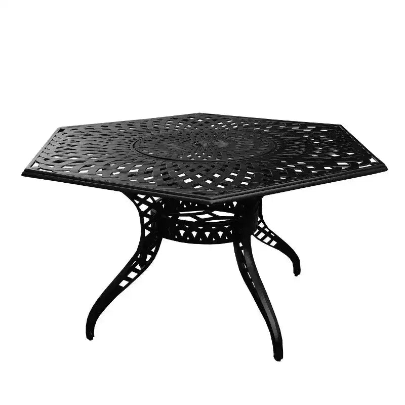 Set da pranzo da 7 pezzi per patio: tavolo in alluminio resistente ai raggi UV e sedie a scacchi - Oakland Living