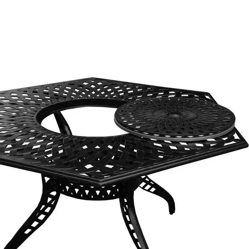 Set da pranzo da 7 pezzi per patio: tavolo in alluminio resistente ai raggi UV e sedie a scacchi - Oakland Living