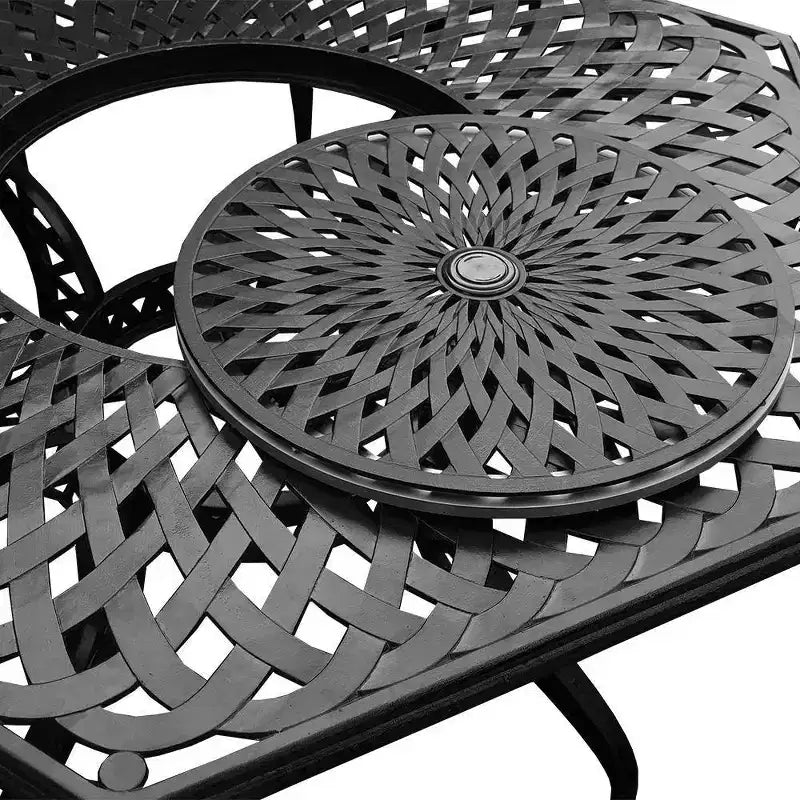 Set da pranzo da 7 pezzi per patio: tavolo in alluminio resistente ai raggi UV e sedie a scacchi - Oakland Living