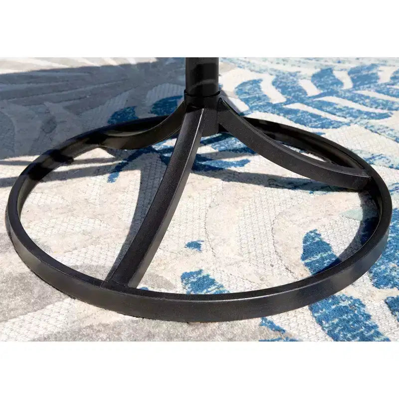 Set da pranzo da esterno 7 pezzi con tavolo rettangolare con foro per ombrellone da 1,9" e sedie in Textilene imbottite - Grigio/Nero - Captiva Designs: Struttura in acciaio