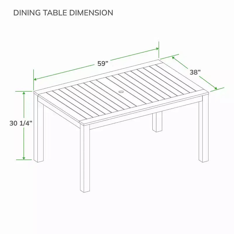 Set da pranzo da esterno Sonoma Lane Azle 5 pz in teak con vimini Honey Twist - Resistente alle intemperie
