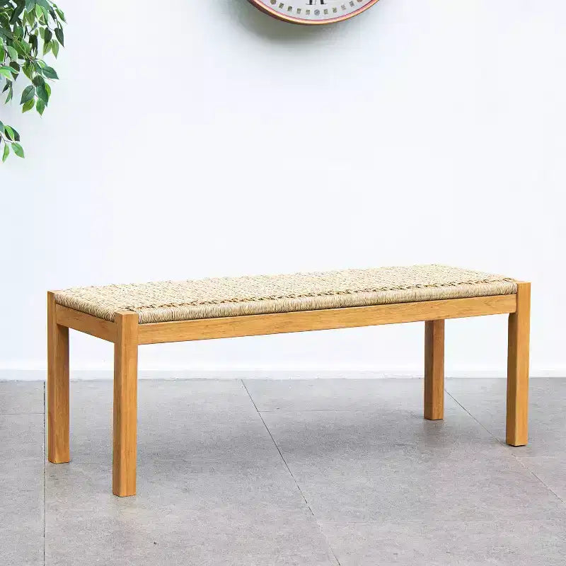 Set da pranzo da esterno Sonoma Lane Azle 5 pz in teak con vimini Honey Twist - Resistente alle intemperie