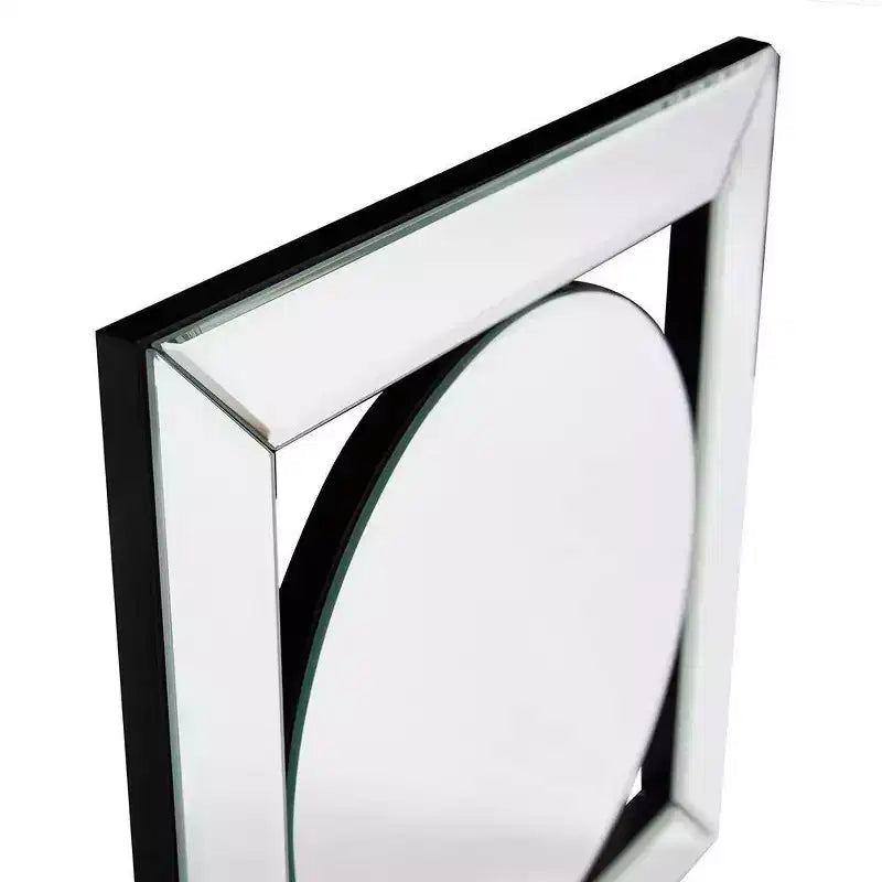 Specchio Quadrato con Portacandele Argento: 30,5 cm Moderno da Parete, Cornice in Legno, Nessun Montaggio Richiesto