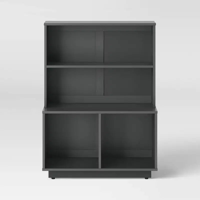 Libreria componibile moderna per bambini grigio scuro - ™: libreria verticale a 4 ripiani, struttura in MDF, altezza 96,5 cm