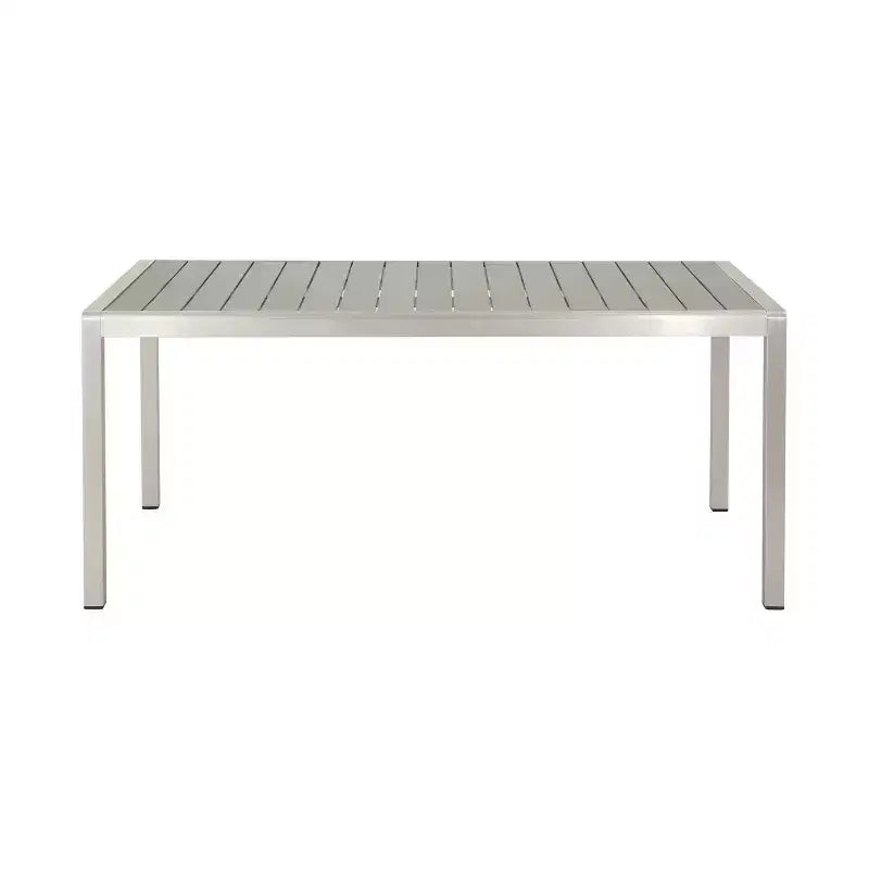 Christopher Knight Home Brooks set da pranzo da 7 pezzi da esterno in alluminio e legno con corda intrecciata, grigio/nero/argento