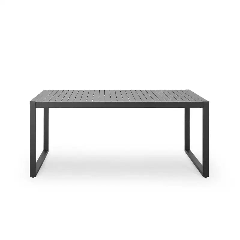 Christopher Knight Home Bennett Set da Pranzo Moderno da Esterno a 7 Pezzi in Alluminio con Corda Intrecciata, Nero/Grigio