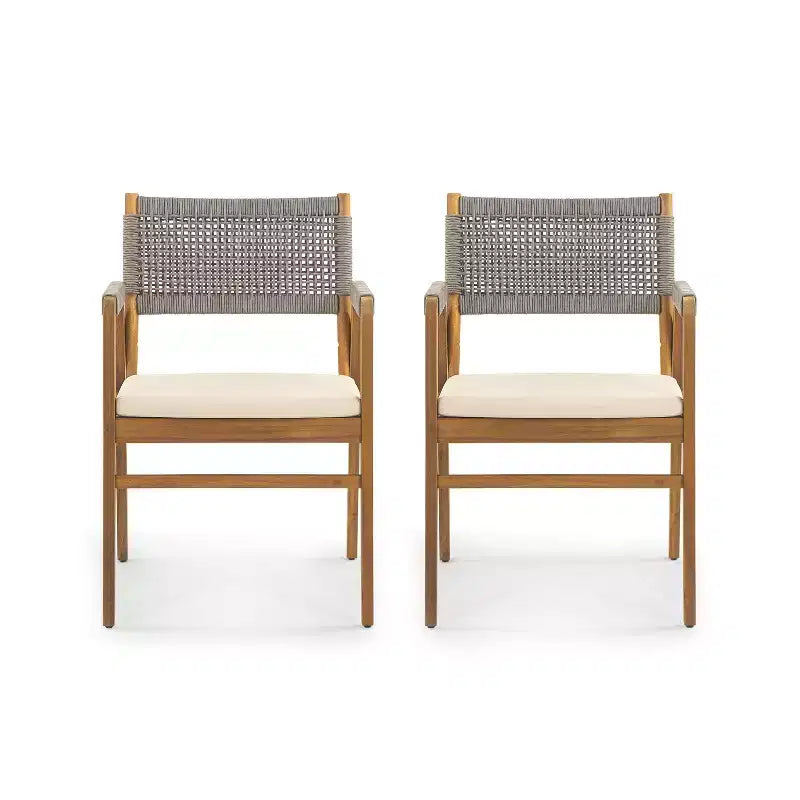Christopher Knight Home Holomn Set da pranzo da 7 pezzi in acacia rustico con cuscini