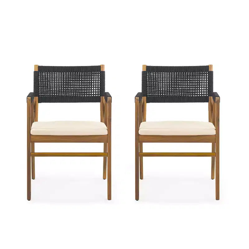Christopher Knight Home Holomn Set da pranzo da 7 pezzi in acacia rustico con cuscini