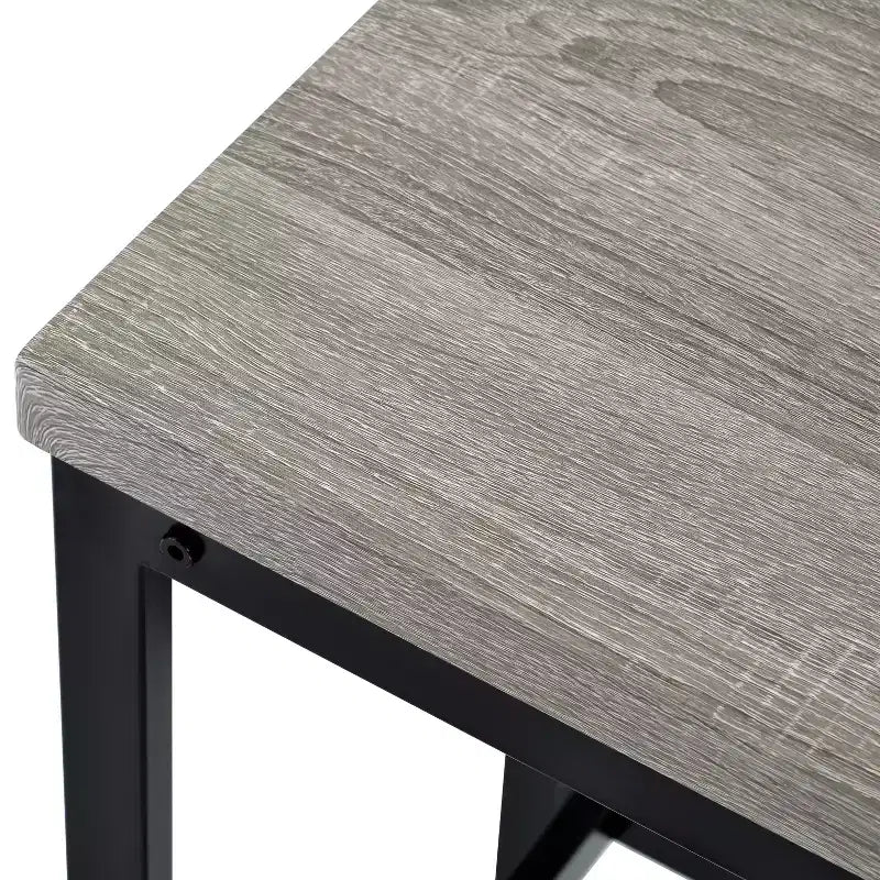 Set da Pranzo Whisen Farmhouse a 4 Pezzi con Tavolo Altezza Bancone e 3 Sgabelli