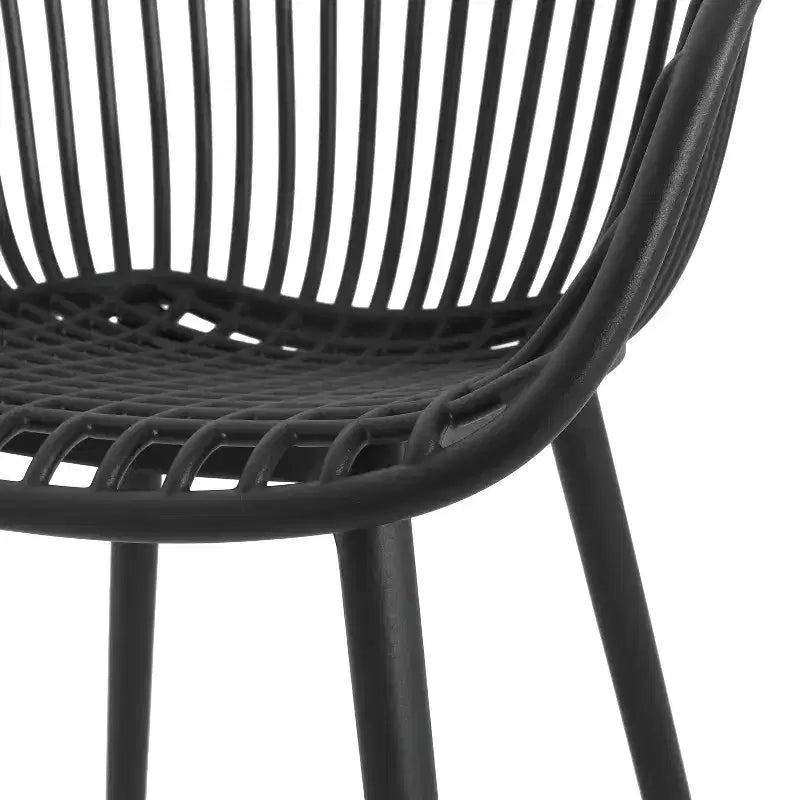 Christopher Knight Home Marley Set da Pranzo da Esterno Moderno 7 Pezzi in Legno di Acacia e Polipropilene, Teak/Nero