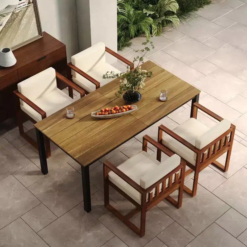 Christopher Knight Home Valoria Set da pranzo 5 pezzi con pannelli a doghe in legno di acacia