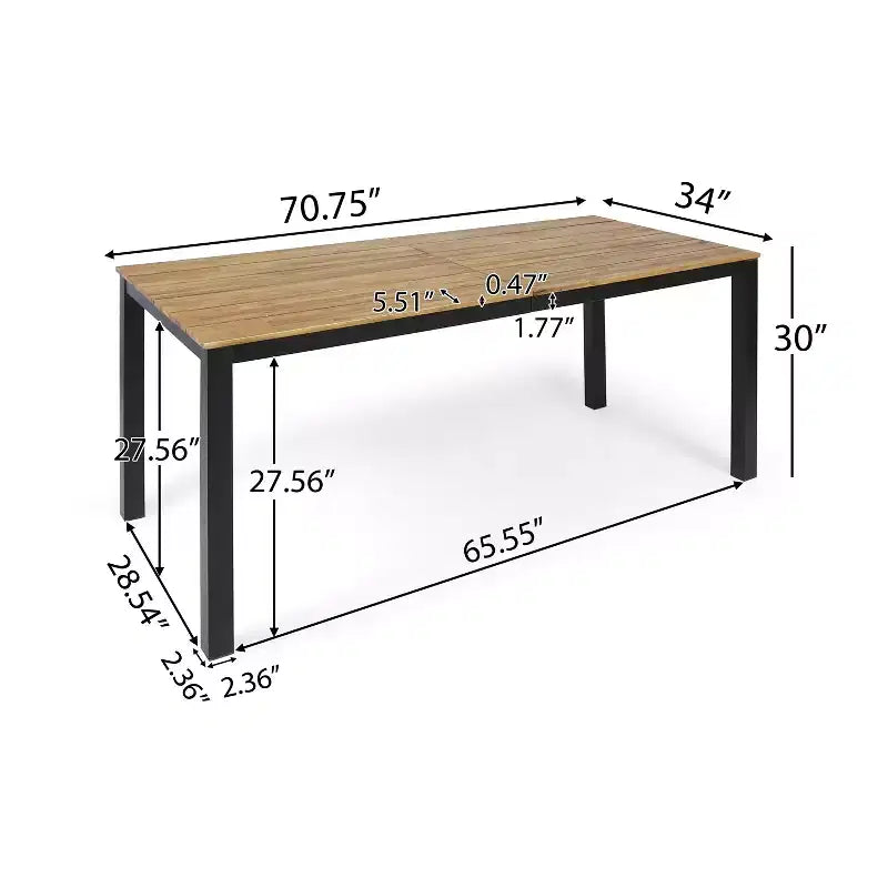 Christopher Knight Home Valoria Set da pranzo 5 pezzi con pannelli a doghe in legno di acacia