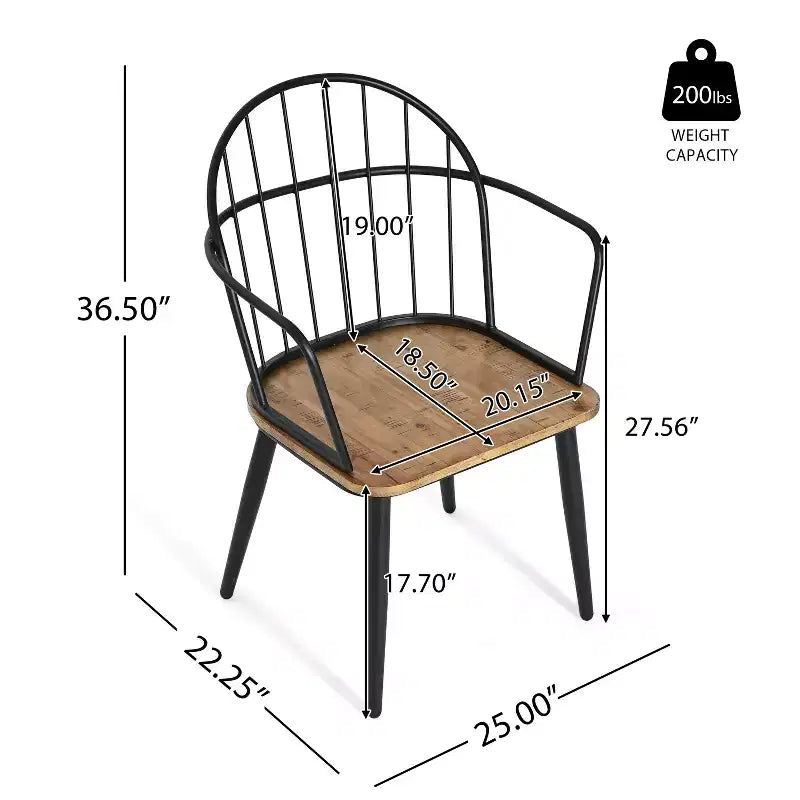 Christopher Knight Home Aura - Set da pranzo moderno da 5 pezzi con base in metallo, marrone chiaro/nero