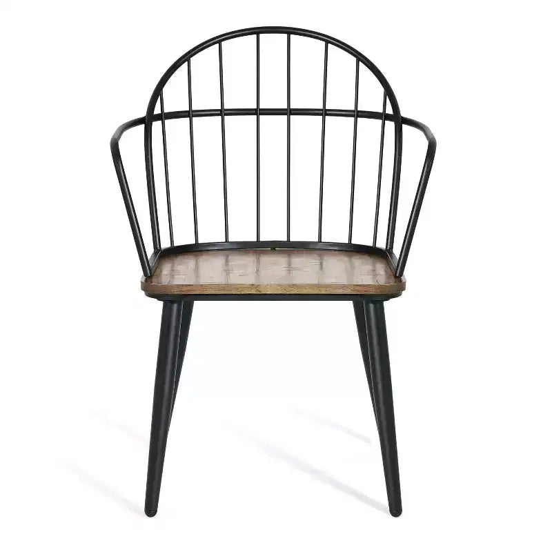 Christopher Knight Home Aura - Set da pranzo moderno da 5 pezzi con base in metallo, marrone chiaro/nero