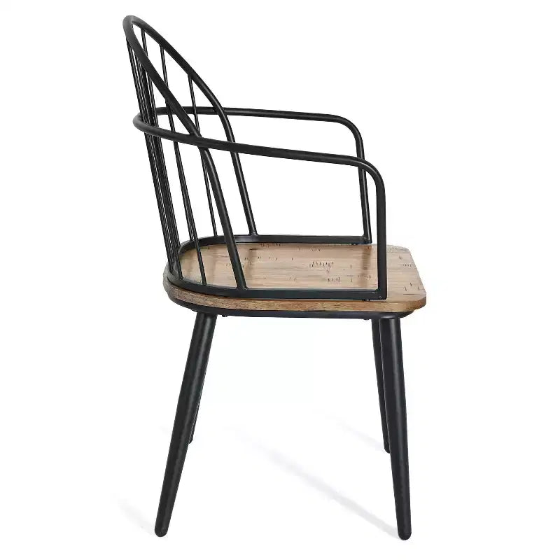 Christopher Knight Home Aura - Set da pranzo moderno da 5 pezzi con base in metallo, marrone chiaro/nero