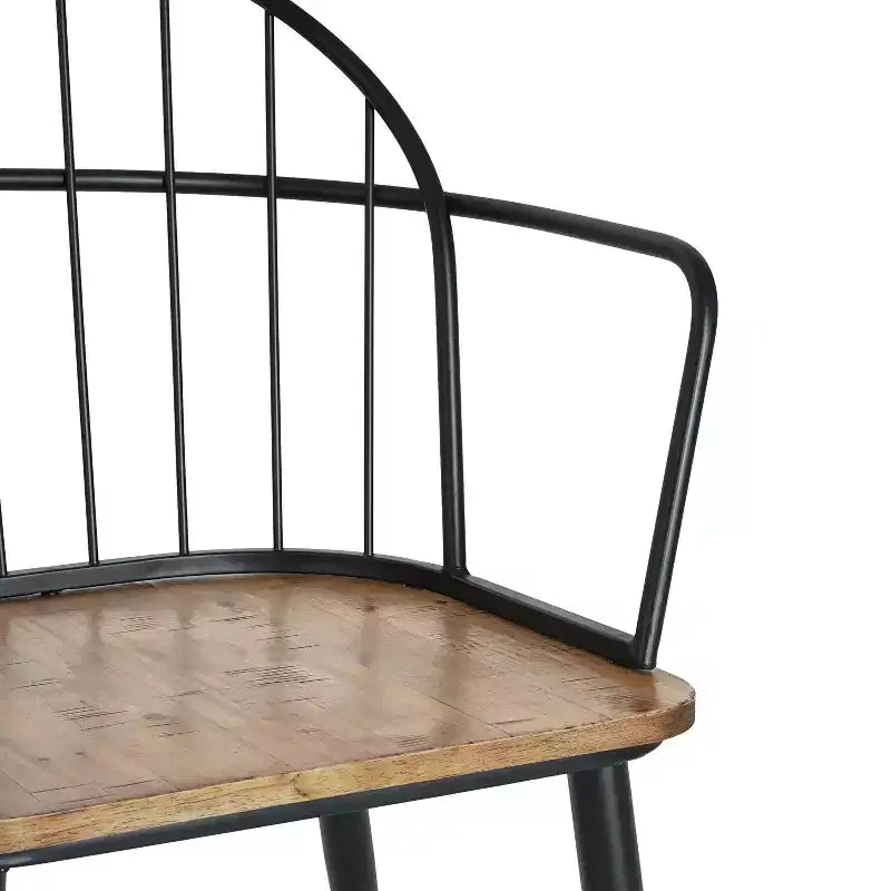 Christopher Knight Home Aura - Set da pranzo moderno da 5 pezzi con base in metallo, marrone chiaro/nero