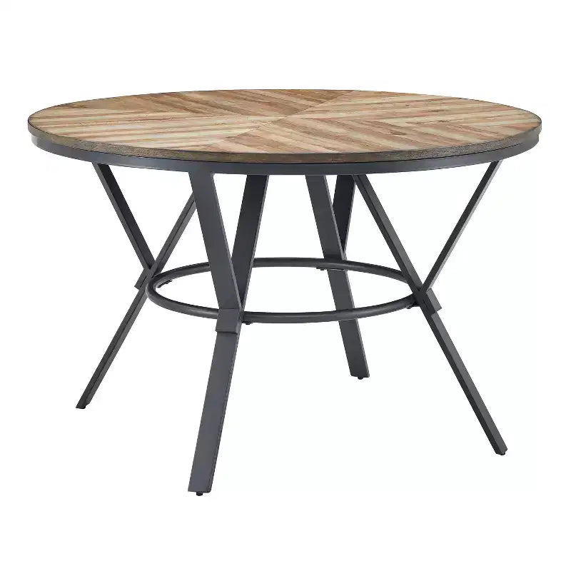 Christopher Knight Home Aura - Set da pranzo moderno da 5 pezzi con base in metallo, marrone chiaro/nero