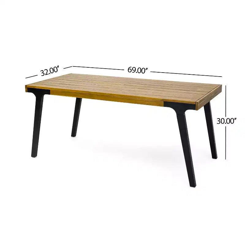 Christopher Knight Home Harper Set da pranzo da esterno 3 pezzi in legno di acacia, teak/nero