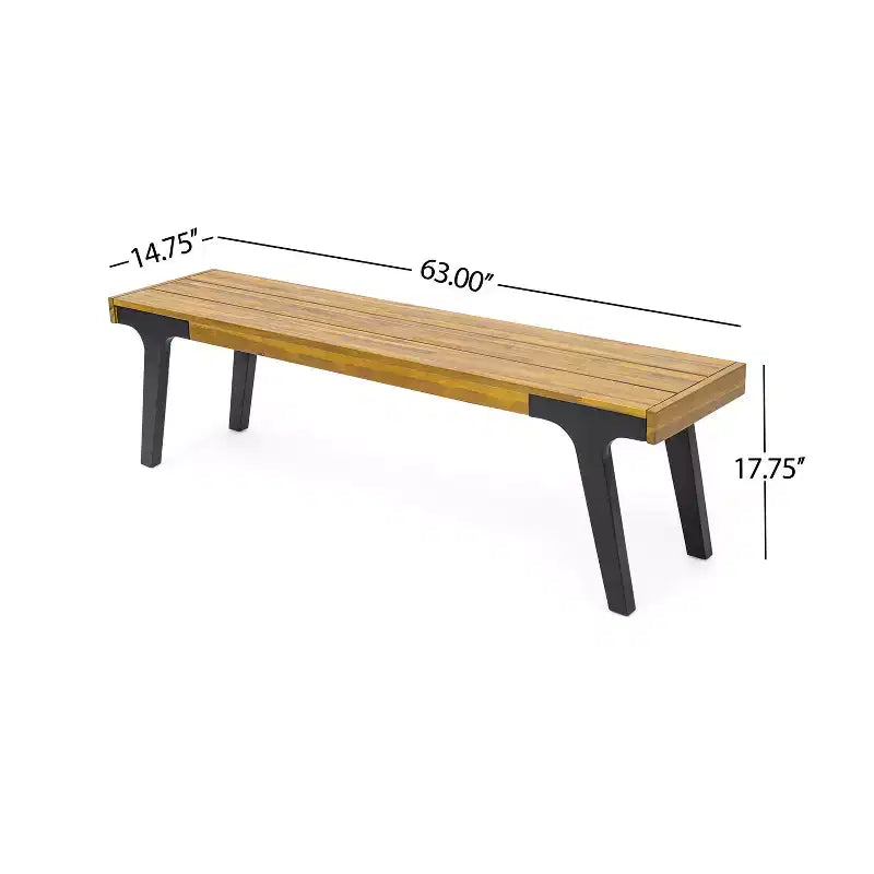 Christopher Knight Home Harper Set da pranzo da esterno 3 pezzi in legno di acacia, teak/nero