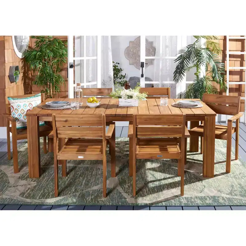 Set da pranzo Hestia 7 pezzi per esterni - Per interni/esterni - PAT7310 - Naturale - Safavieh