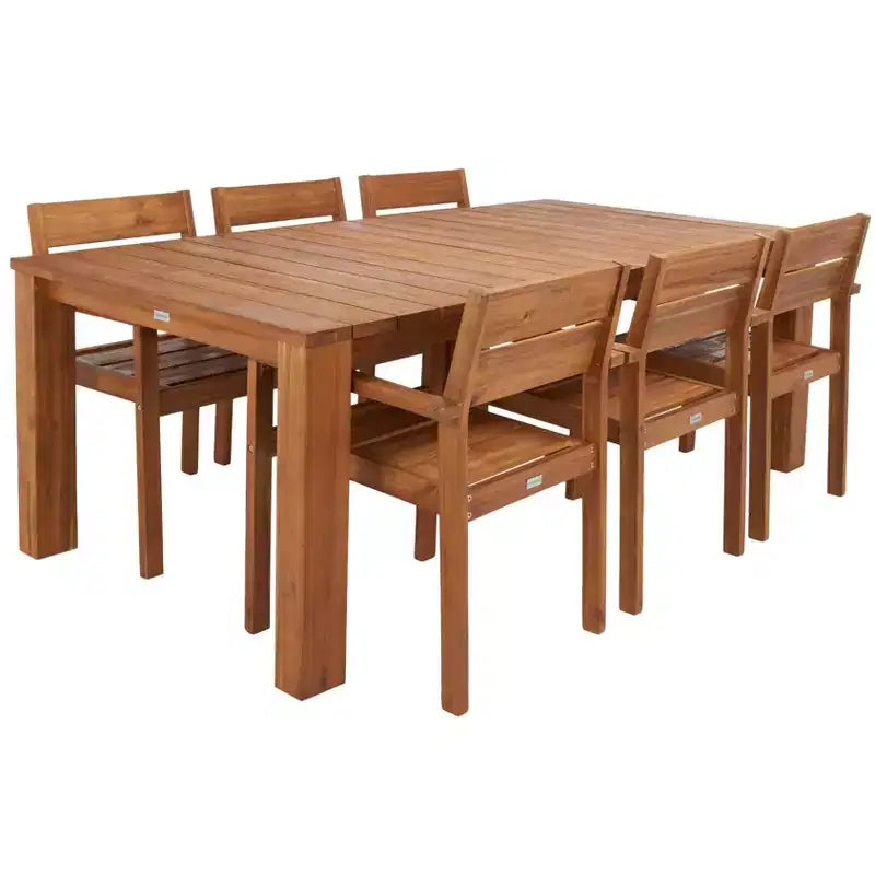 Set da pranzo Hestia 7 pezzi per esterni - Per interni/esterni - PAT7310 - Naturale - Safavieh