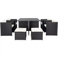 Klena 9 Piece Dining Set - Indoor/Outdoor - PAT9024 - Black/Beige - Safavieh