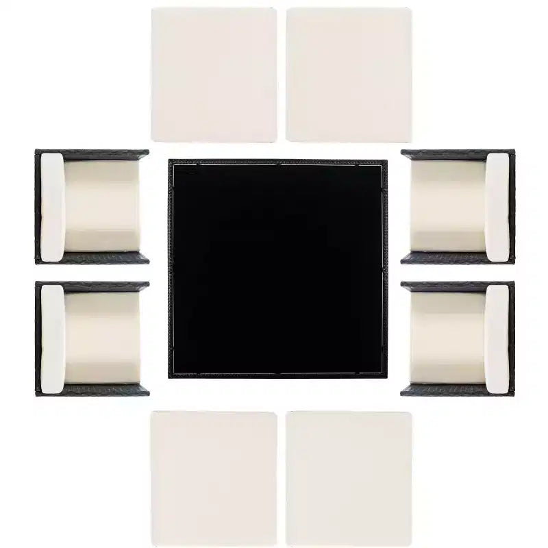 Set da Pranzo Klena 9 Pezzi - Interno/Esterno - PAT9024 - Nero/Beige - Safavieh