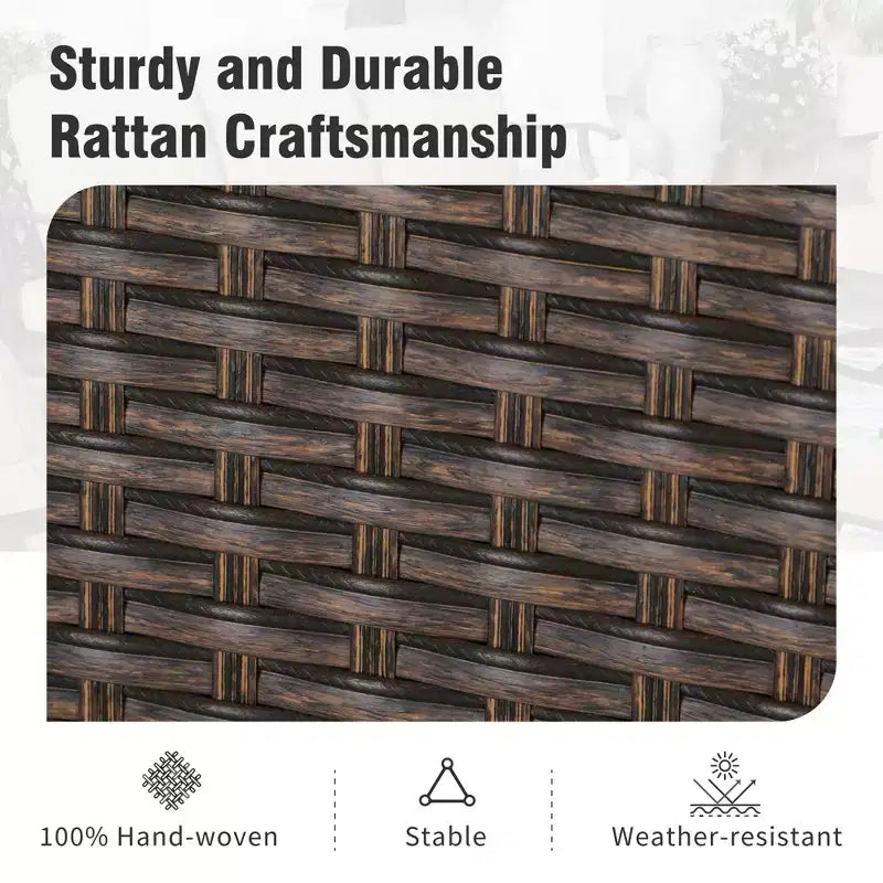 Captiva Designs Tavolo da pranzo in acciaio nero per patio esterno da 7 pezzi con foro per ombrellone e sedie in rattan con braccioli imbottiti