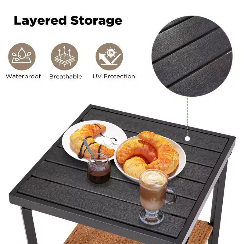 EROMMY Set da 3 Pezzi con Poltrone Girevoli a Dondolo in Rattan per Patio, Sedie Girevoli a Dondolo da Esterno con 1 Tavolino da Caffè in Rattan, Perfetto per Portico, Giardino e Prato