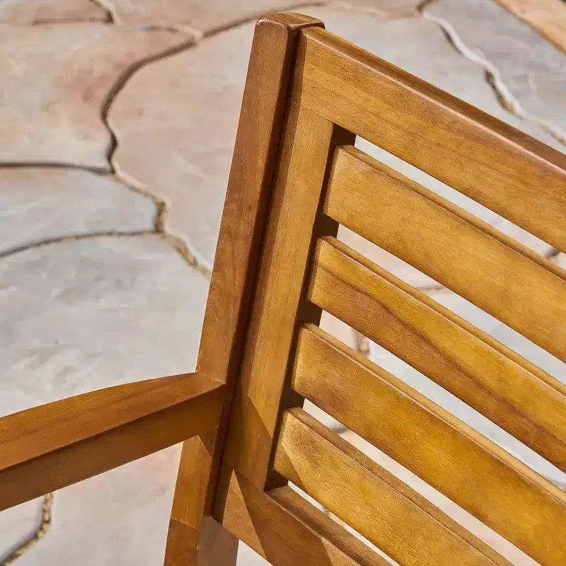 Christopher Knight Home Lovell Set da Pranzo da Esterno 7 Pezzi in Legno di Acacia e Ferro con Cuscini, Teak e Crema