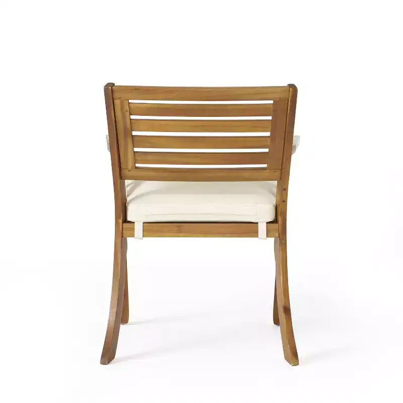 Christopher Knight Home Lovell Set da Pranzo da Esterno 7 Pezzi in Legno di Acacia e Ferro con Cuscini, Teak e Crema