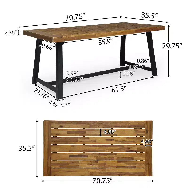 Christopher Knight Home Pablo set da pranzo moderno da 7 pezzi da esterno con sedia impilabile
