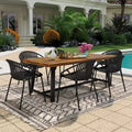 Christopher Knight Home Pablo 7 Piece Outdoor Modern Dining Set with Stackable Chair