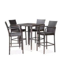 Christopher Knight Home Colbin Outdoor Wicker 5 Piece Square Bar Set, Multibrown