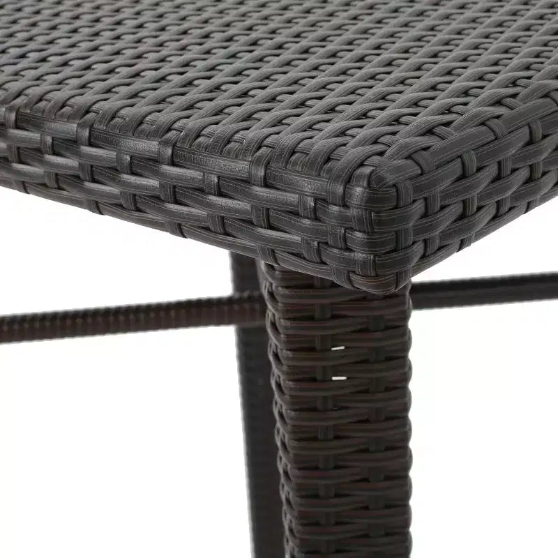 Christopher Knight Home Set Bar Quadrato da Esterno a 5 Pezzi in Vimini Colbin, Marrone Scuro