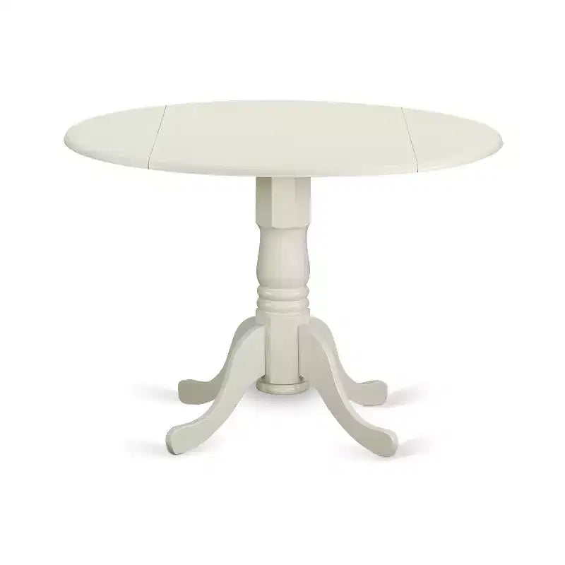 HomeStock Set Tavolo da Pranzo Rotondo Moderno Bianco Lino