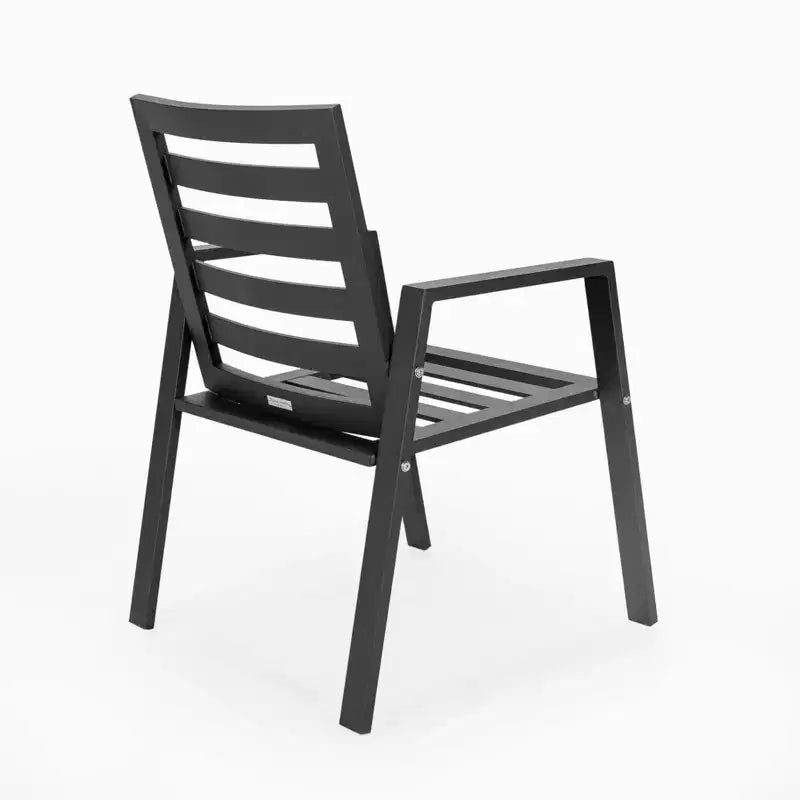 LeisureMod Chelsea Set da Pranzo da Giardino 5 Pezzi, Tavolo da Pranzo Rotondo in Alluminio da 48 pollici e 4 Sedie da Pranzo con Braccioli