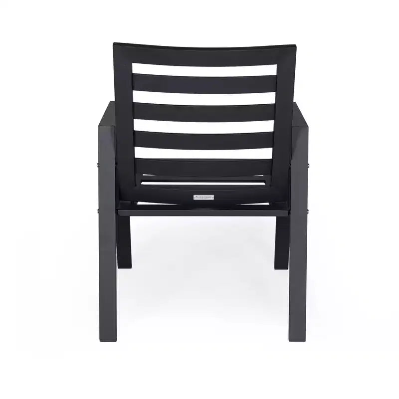 LeisureMod Chelsea Set da Pranzo da Giardino 5 Pezzi, Tavolo da Pranzo Rotondo in Alluminio da 48 pollici e 4 Sedie da Pranzo con Braccioli