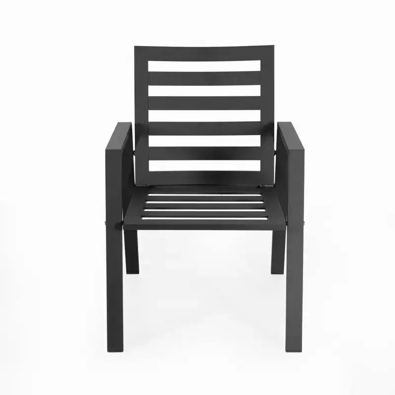 LeisureMod Chelsea Set da Pranzo da Giardino 5 Pezzi, Tavolo da Pranzo Rotondo in Alluminio da 48 pollici e 4 Sedie da Pranzo con Braccioli