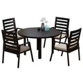 LeisureMod Chelsea Set da Pranzo da Giardino 5 Pezzi, Tavolo da Pranzo Rotondo in Alluminio da 48 pollici e 4 Sedie da Pranzo con Braccioli