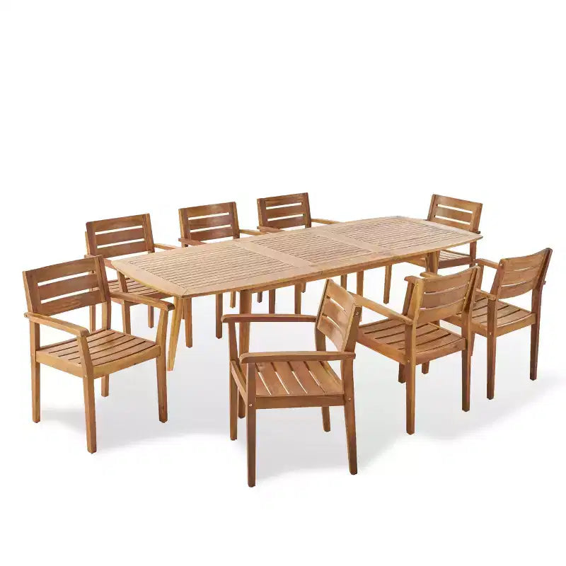 Christopher Knight Home Stamford Set da pranzo espandibile da esterno a 9 pezzi in legno di acacia