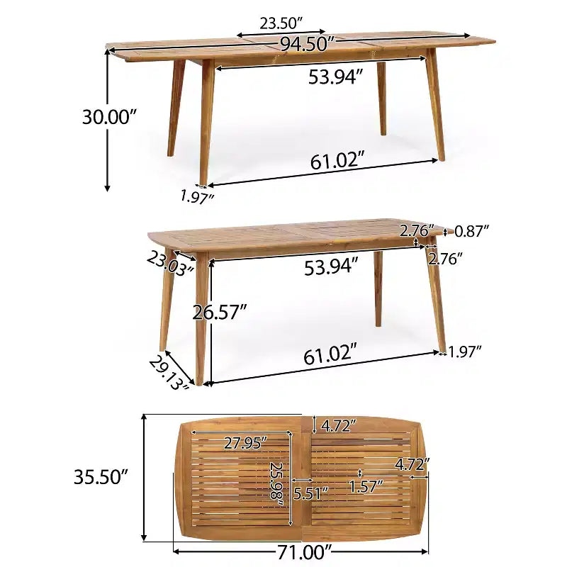 Christopher Knight Home Stamford Set da pranzo espandibile da esterno a 9 pezzi in legno di acacia